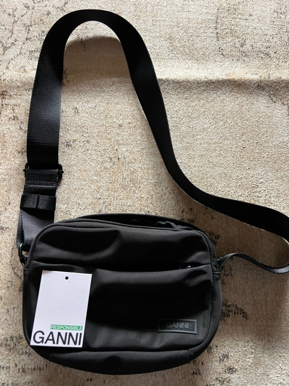 Ganni Black Nylon Festival Bag